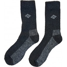Columbia Full Cushion Poly/Cotton Thermal Crew Sock 2 Pair,  Y9-11, Charcoal