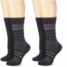 Columbia Moisture Control - Stripe Crew Socks, Black, W 9-11, 2 Pair