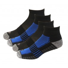 Columbia 1/2 Cushion Quarter Arch Support Poly Blend Sock 6 Pair, M10-13, Black/Blue