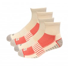 Columbia 1/2 Cushion Quarter Arch Support Poly Blend Sock 6 Pair, M10-13, White/Red