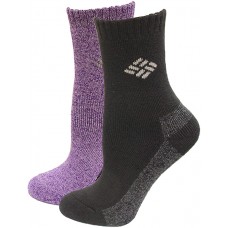 Columbia Poly/Cotton Thermal Crew - Full Cushion, Arch Support Socks, Iris Glow, Y 6-8.5 Youth Shoe Size 6-1.5, 2 Pair