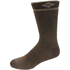 Columbia Wool/Acrylic Blend Birdseye Boot Crew Socks, Brown, M 10-13, 2 Pair