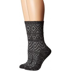 Columbia Super Soft Micropoly Texture Crew Socks, Black, W 9-11 Women Shoe Size 4-10, 2 Pair