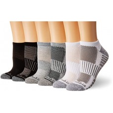 Columbia No Show Mesh and Arch Support Socks, Assorted, W 9-11, 6 Pair