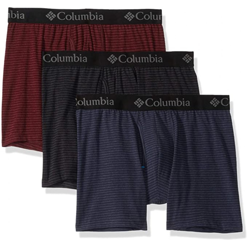 Columbia Men's Performance Cotton Stretch Boxer Brief-3 Pack, New Port ...