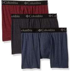 Columbia Men's Performance Cotton Stretch Boxer Brief-3 Pack, New Port/India/Black, Medium 