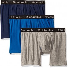 Columbia Men's Cotton Stretch 3 PK Boxer Brief, New Gry/Dress/CLCBL, Medium