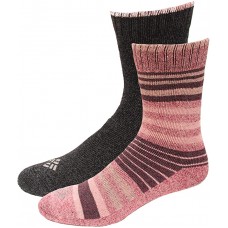 Columbia Moisture Control - Stripe Crew Socks, Fuchsia, W 9-11 Women Shoe Size 4-10, 2 Pair