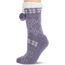 Columbia SLIPPER SOCK-FAIR ISLE Socks, Light Purple, M/L Women Shoe Size 8-10, 1 Pair
