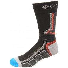Columbia OMNI-HEAT Space Dye Hiking Crew Socks, Black, Large Men Shoe Size 10-13, 1 Pair
