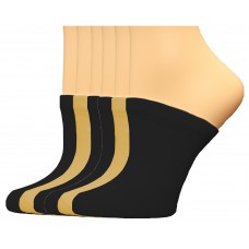 FeetPeople Premium Clog Socks 6 Pair, Black/Black/Nude