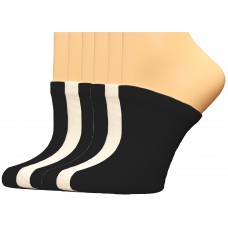 FeetPeople Premium Clog Socks 6 Pair, Black/Black/White