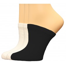 FeetPeople Premium Clog Socks 3 Pair, White/White/Black