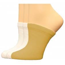 FeetPeople Premium Clog Socks 3 Pair, White/White/Nude