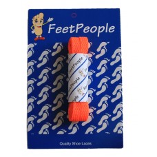 FeetPeople Flat Laces For Boots And Shoes, Neon Orange