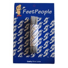 FeetPeople Flat Laces For Boots And Shoes, Silver