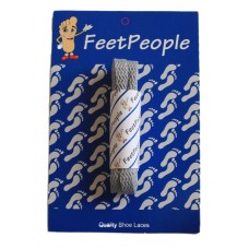 FeetPeople Flat Laces For Boots And Shoes, Silver