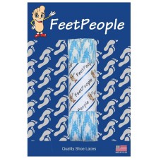 FeetPeople Glow Flat Laces, Carolina Blue Argyle