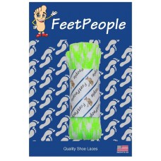 FeetPeople Glow Flat Laces, Neon Green Argyle