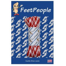FeetPeople Glow Flat Laces, Red Argyle
