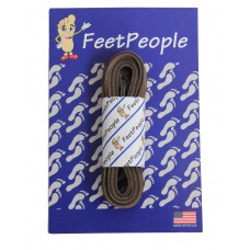 FeetPeople Leather Shoe/Boot Laces, Chocolate Brown