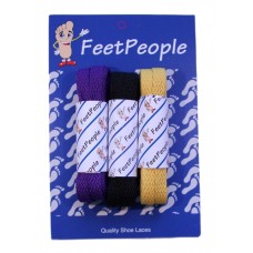 FeetPeople Flat Lace Bundle, 3 Pr, Ravens