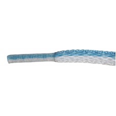 FeetPeople High Quality Oval Laces, White / Carolina Blue Stripe