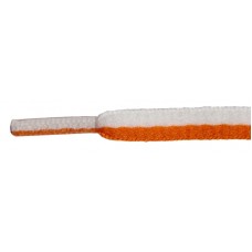 FeetPeople High Quality Oval Laces, White / Orange Stripe