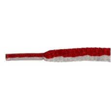 FeetPeople High Quality Oval Laces, White / Red Stripe