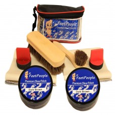 FeetPeople Ultimate Leather Care Kit with Travel Bag, Dark Brown