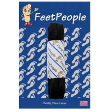 FeetPeople Strong Flat Laces, Black Reinforced w/ Black Kevlar