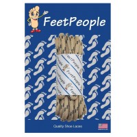 FeetPeople Strong Round Laces, Tan Reinforced w/ Black Kevlar