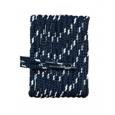 FootGalaxy High Quality Round Laces For Boots And Shoes, Navy With White Chip