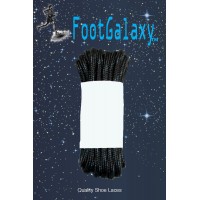 FootGalaxy Strong Round Laces, Black Reinforced w/ Black Kevlar