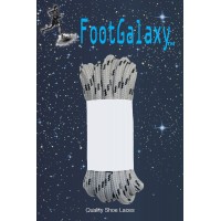 FootGalaxy Strong Round Laces, Gray Reinforced w/ Black Kevlar