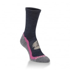 Hiwassee Lightweight Signature Mini Crew Socks 1 Pair, Navy/Pink, Medium
