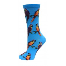 HotSox Macaws Socks, Aqua, 1 Pair, Women Shoe 4-10