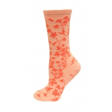 HotSox Floral Socks, Pink Heather, 1 Pair, Women Shoe 4-10
