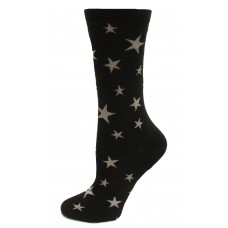HotSox Glow In The Dark Stars Socks, Black, 1 Pair, Women Shoe 4-10
