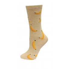 HotSox Banana Socks, Natural Melange, 1 Pair, Women Shoe 4-10