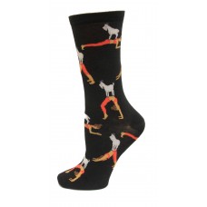 HotSox Goat Yoga Socks, Black, 1 Pair, Women Shoe 4-10