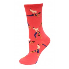 HotSox Goat Yoga Socks, Magenta, 1 Pair, Women Shoe 4-10