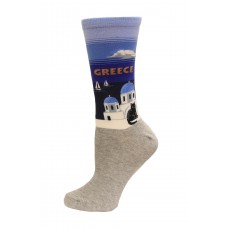 HotSox Greece Socks, Blue, 1 Pair, Women Shoe 4-10