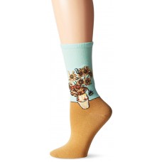 HotSox Womens Sunflowers Socks, Sprearmint, 1 Pair, Womens Shoe 4-10