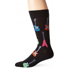 Hot Sox Men's Originals Classics Crew Socks, Electric Guitars (Black), Shoe Size: 6-12