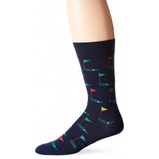 Hot Sox Men's Novelty Sporting Crew Socks, Golf (Navy), Shoe Size: 6-12