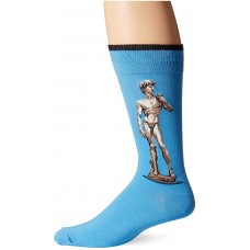 Hot Sox Men's Famous Artist Series Novelty Crew Socks, David (Light Blue), Shoe Size: 6-12