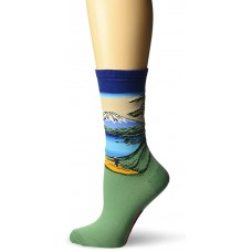 HotSox Womens Mt Fuji Over a Lake Socks, Dark Blue, 1 Pair, Womens Shoe 4-10