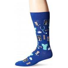 Hot Sox Men's Crew Socks, Medical (Dark Blue), Shoe Size: 6-12