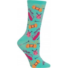 HotSox Womens Yarn and Knitting Needles Socks, Mint, 1 Pair, Womens Shoe Size 4-10